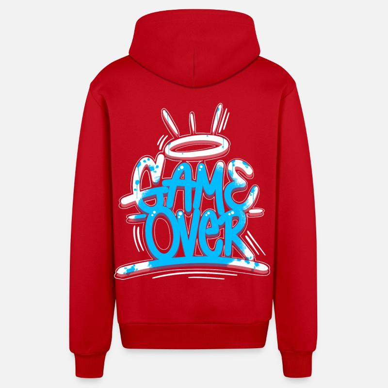 Game Over Graffiti Blue - Veste à capuche bio décontractée fabriquée en UE - rouge