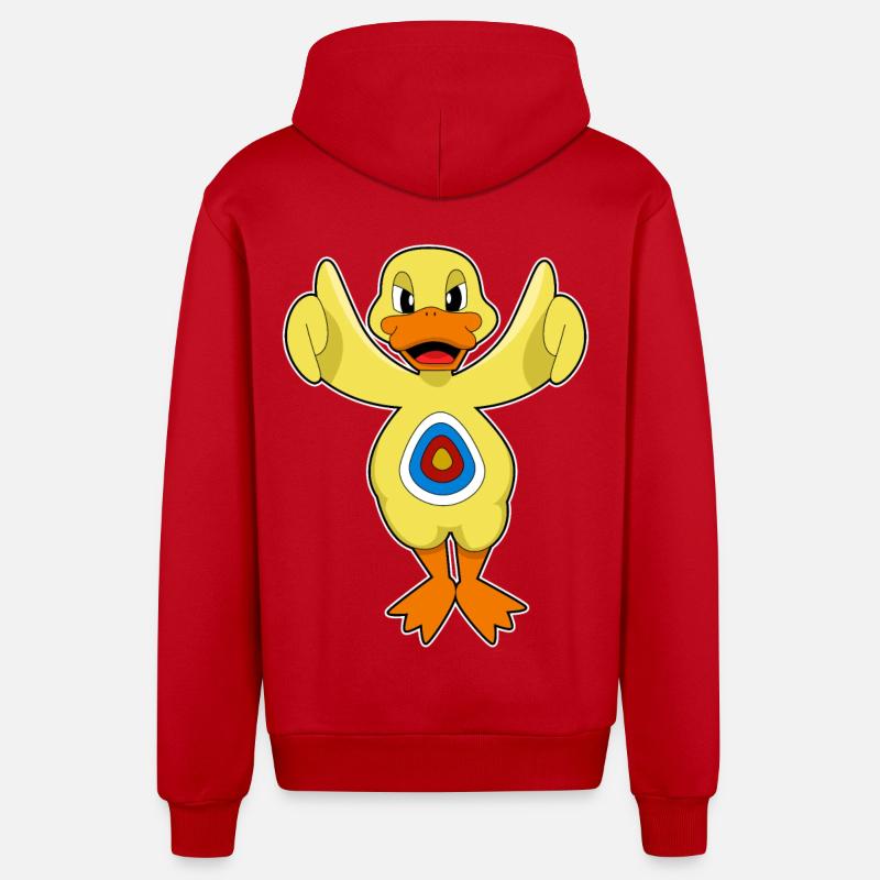 Cible de fléchettes canard - Veste à capuche bio décontractée fabriquée en UE - rouge