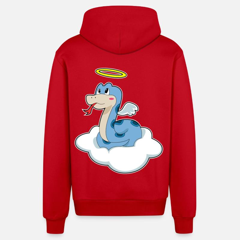 Serpent Nuage Ange - Veste à capuche bio décontractée fabriquée en UE - rouge