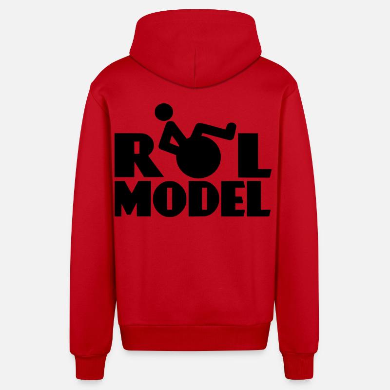 Modèle # - Veste à capuche bio décontractée fabriquée en UE - rouge