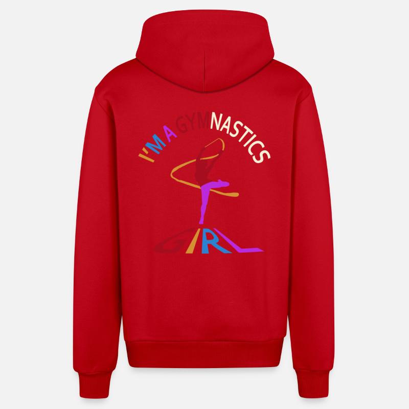 Ich bin ein Gymnastikmädchen - Organic Relaxed Kapuzenjacke Made in EU - Rot