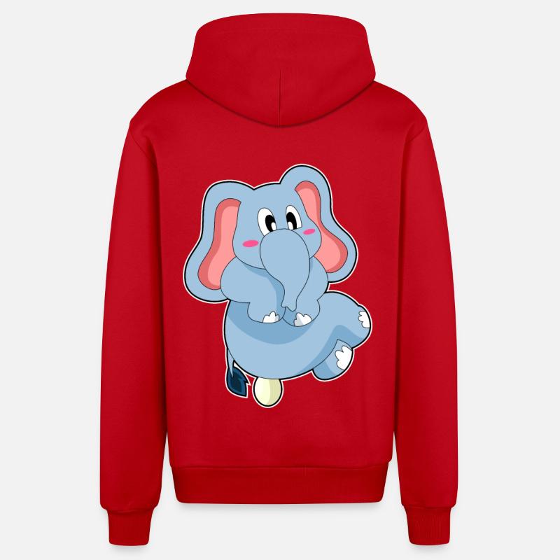 Oeuf d’éléphant - Veste à capuche bio décontractée fabriquée en UE - rouge