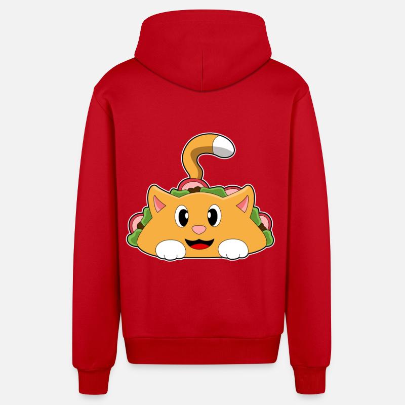 Taco pour chat - Veste à capuche bio décontractée fabriquée en UE - rouge