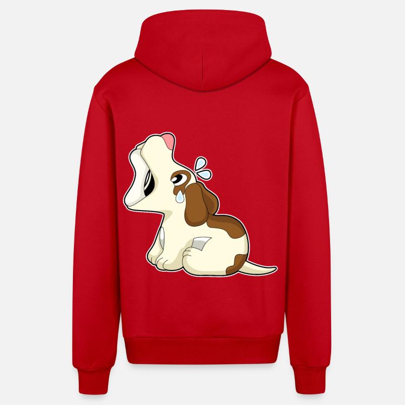 Os de chien - Veste à capuche bio décontractée fabriquée en UE - rouge