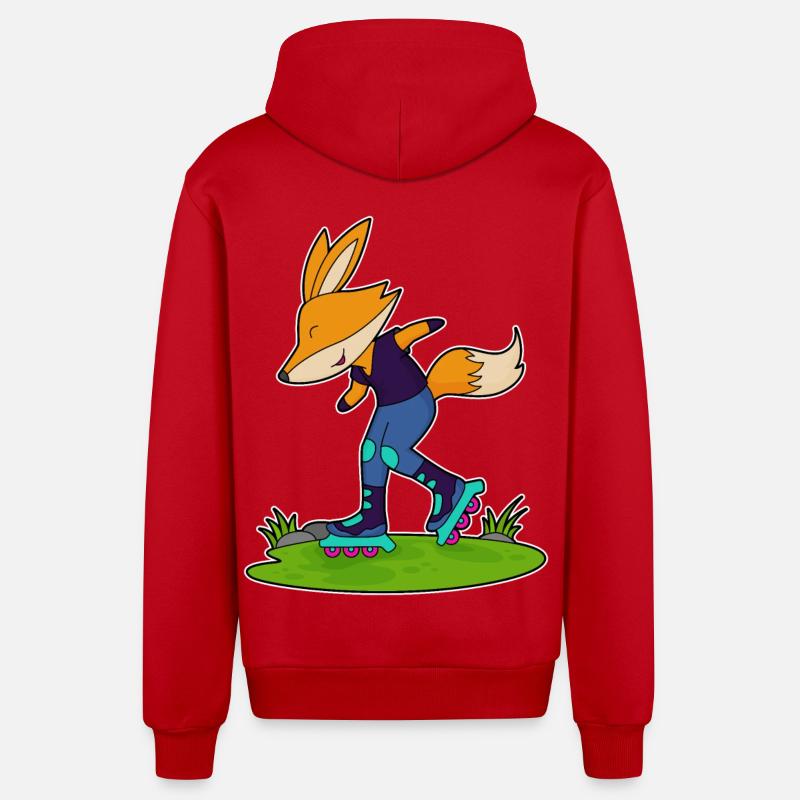 Fuchs Inline skating Inline skates - Organic Relaxed Hooded Jacket Made in EU - red