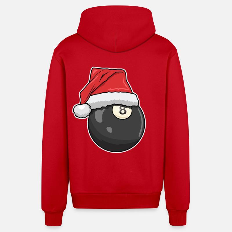 Billard de Noël - Veste à capuche bio décontractée fabriquée en UE - rouge