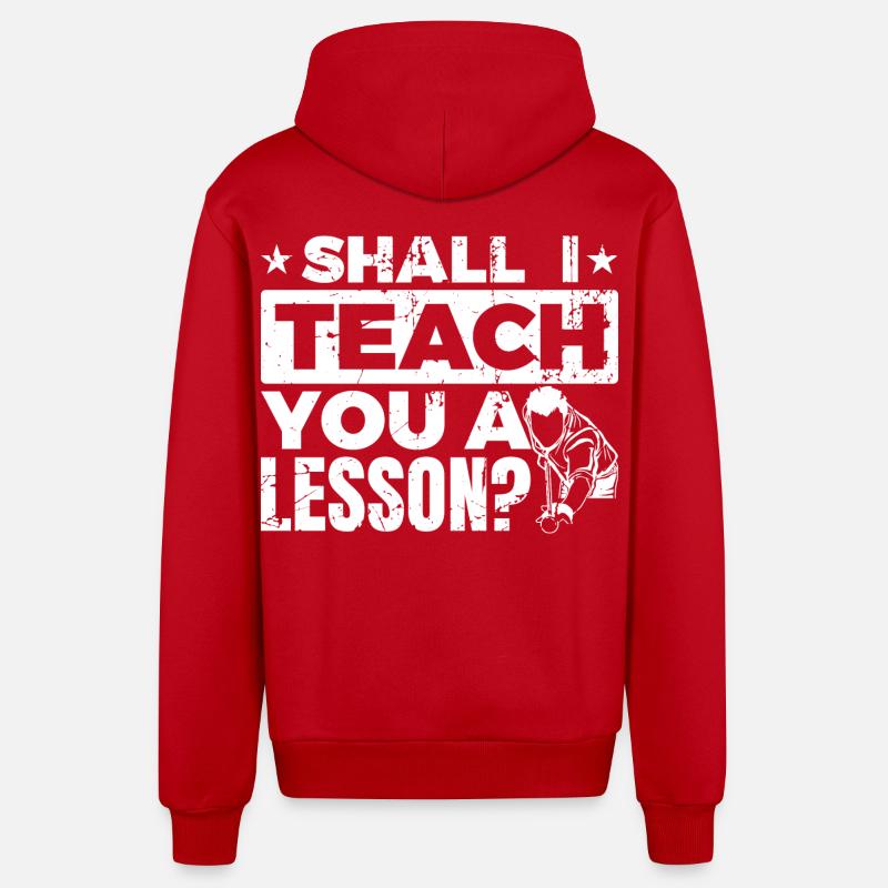 Leçon de billard - Veste à capuche bio décontractée fabriquée en UE - rouge