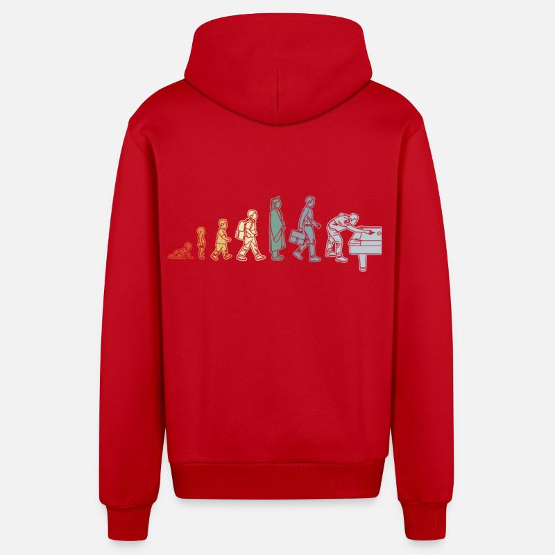 Évolution de la piscine - Veste à capuche bio décontractée fabriquée en UE - rouge