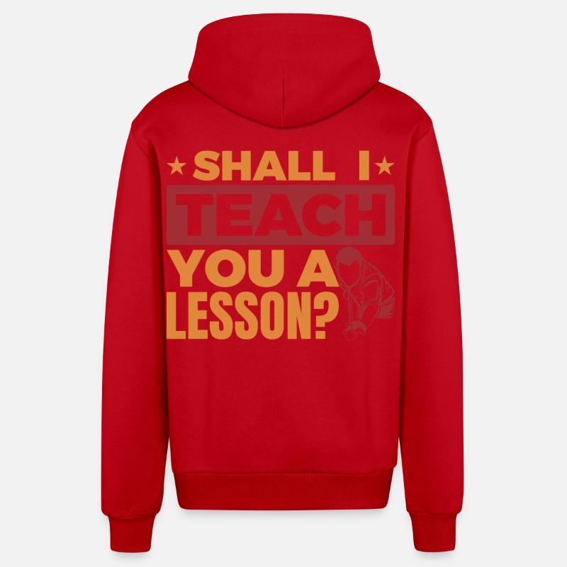 Drôle de dicton de billard - Veste à capuche bio décontractée fabriquée en UE - rouge