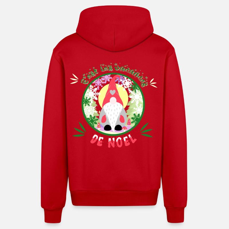 c'est les vacances de noël - Veste à capuche bio décontractée fabriquée en UE - rouge