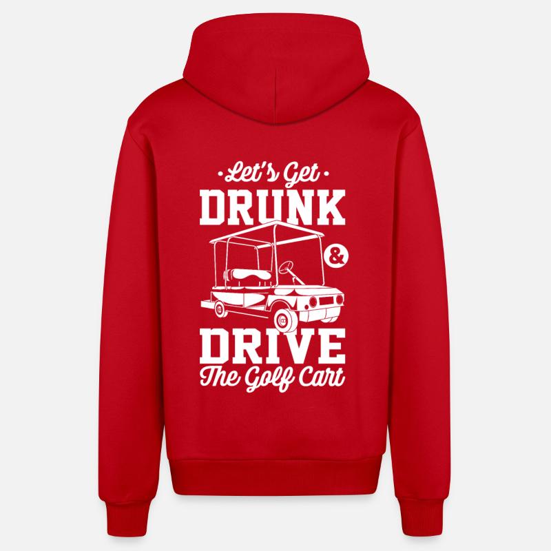 Golf et bière - Veste à capuche bio décontractée fabriquée en UE - rouge