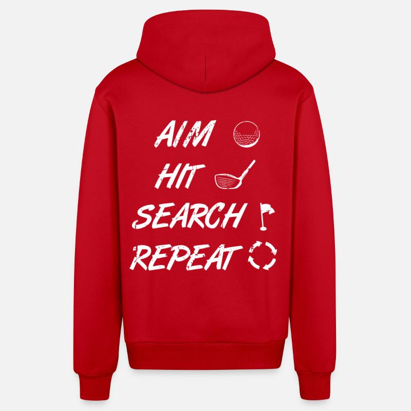 Aim Beat Search Répéter Golf - Veste à capuche bio décontractée fabriquée en UE - rouge