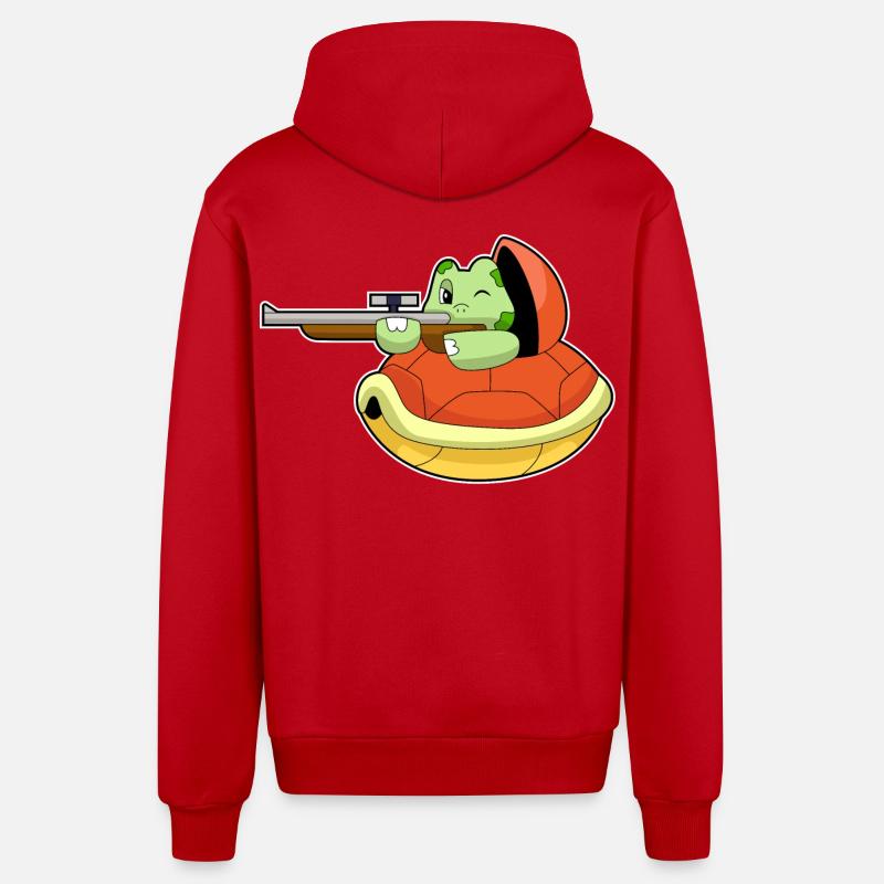 Fusil de sniper Turtle - Veste à capuche bio décontractée fabriquée en UE - rouge