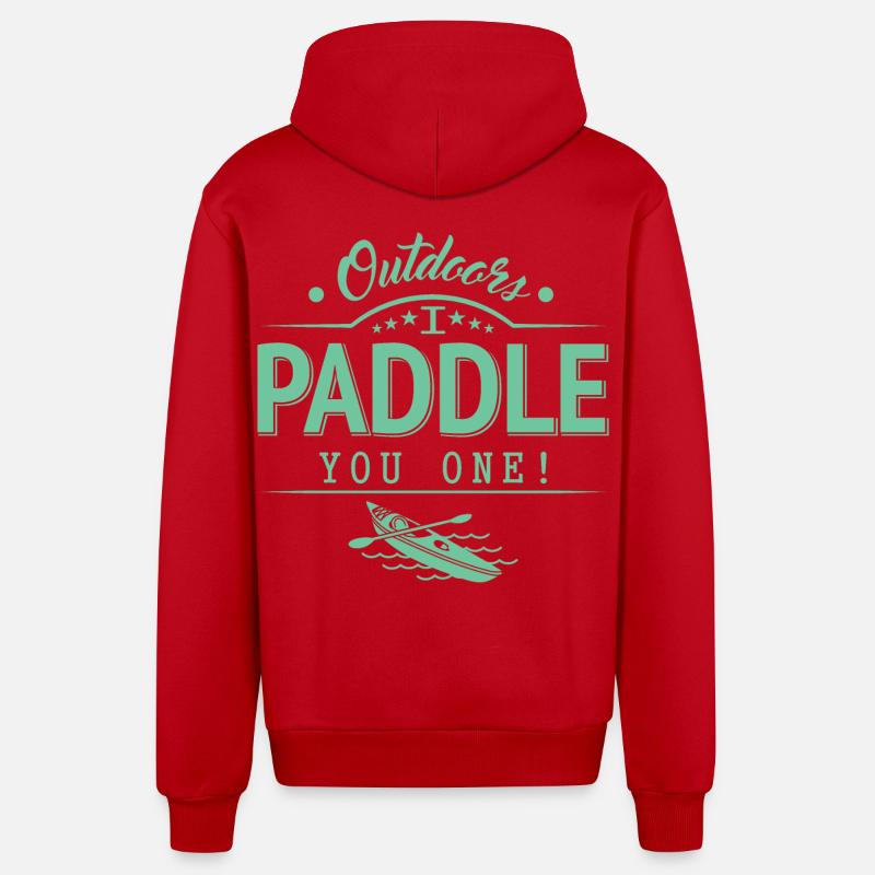 Draußen Paddele ich dir eins - Organic Relaxed Kapuzenjacke Made in EU - Rot