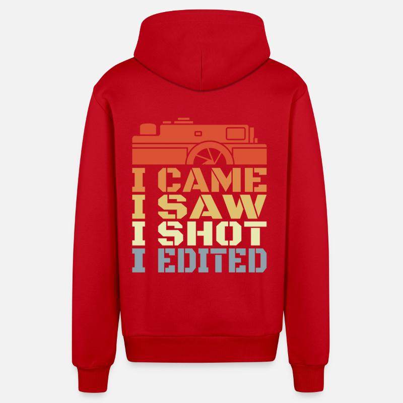 Routine de la caméra - Veste à capuche bio décontractée fabriquée en UE - rouge