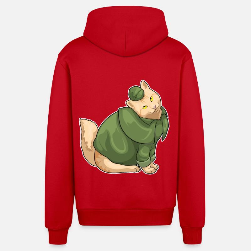 Détective de chat - Veste à capuche bio décontractée fabriquée en UE - rouge
