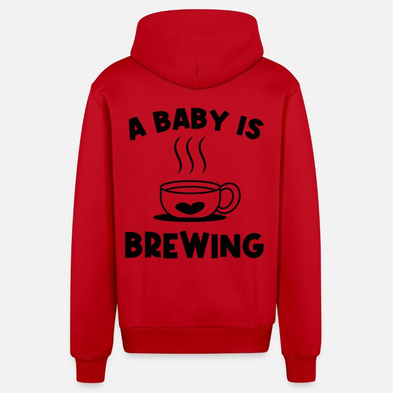 Grossesse Bébé Ventre Grossesse Déclaration Bébé - Veste à capuche bio décontractée fabriquée en UE - rouge