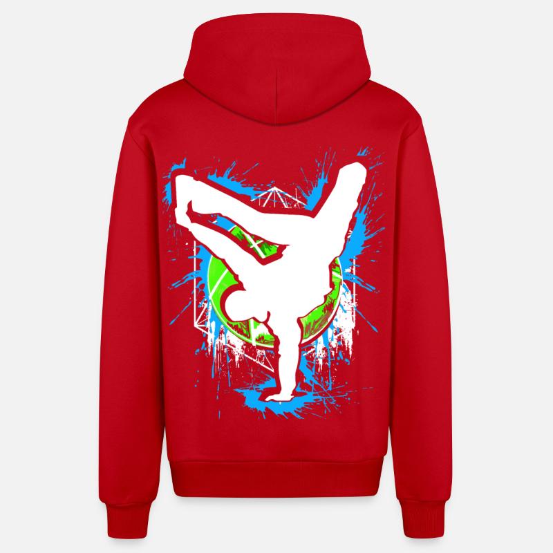 Breakdance - Breakdancer - Breakdancing - BBoy - Veste à capuche bio décontractée fabriquée en UE - rouge