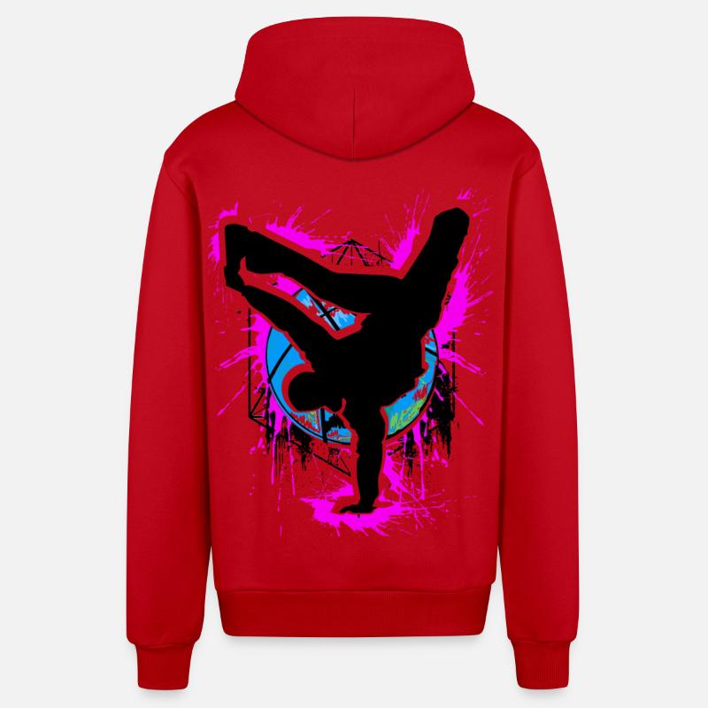 Breakdance - Breakdancer - Breakdancing - BBoy - Veste à capuche bio décontractée fabriquée en UE - rouge