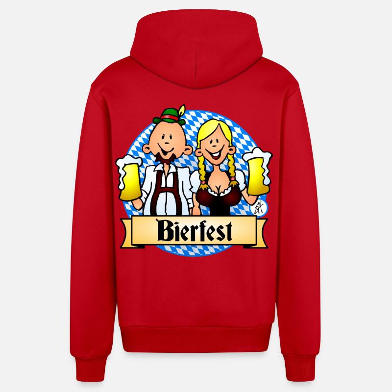 Conception de célébration du Bierfest - Veste à capuche bio décontractée fabriquée en UE - rouge