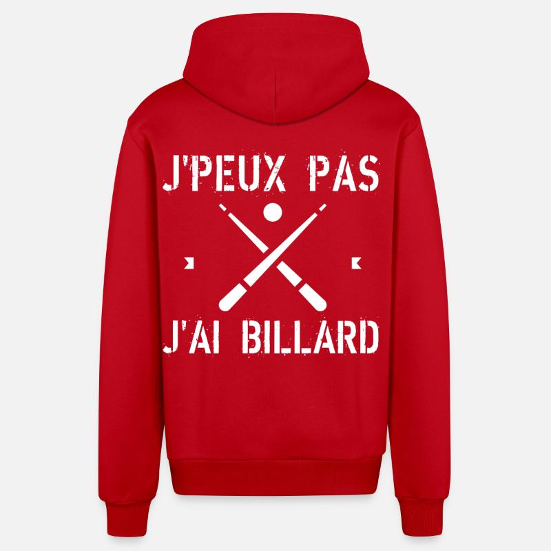 J'Peux Pas J'Ai Billard - Veste à capuche bio décontractée fabriquée en UE - rouge