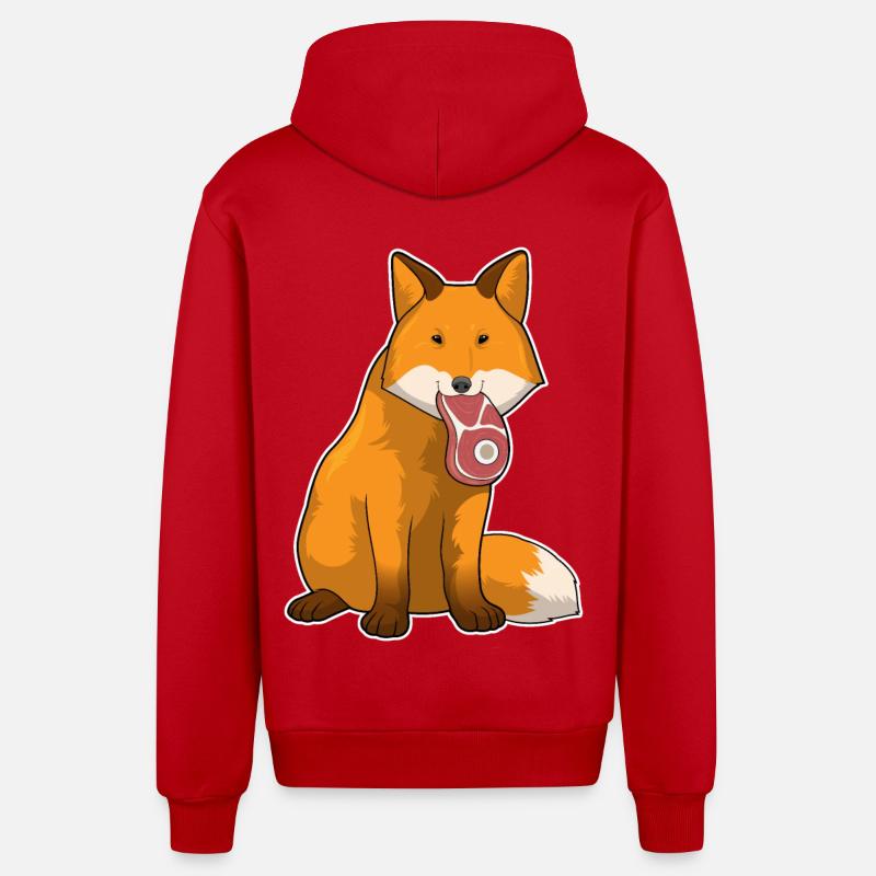 Fuchs Fleisch - Organic Relaxed Kapuzenjacke Made in EU - Rot