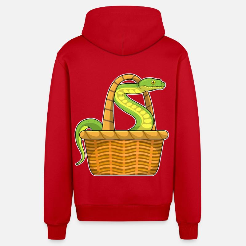 Panier serpent - Veste à capuche bio décontractée fabriquée en UE - rouge
