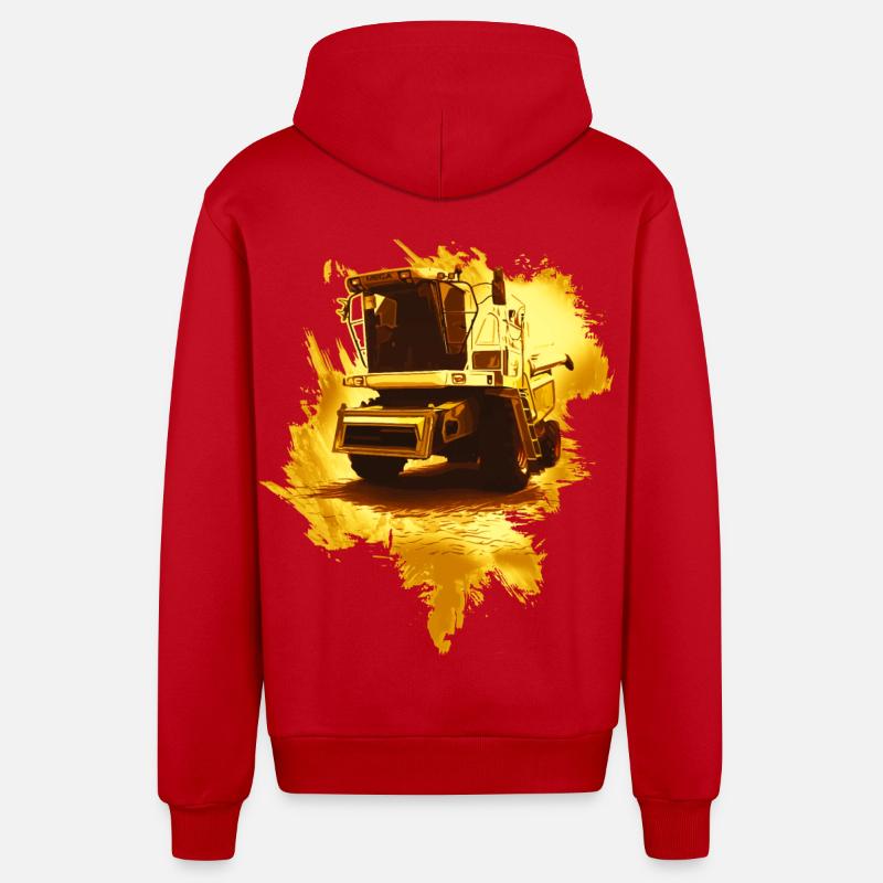 Moissonneuse-batteuse or - Veste à capuche bio décontractée fabriquée en UE - rouge