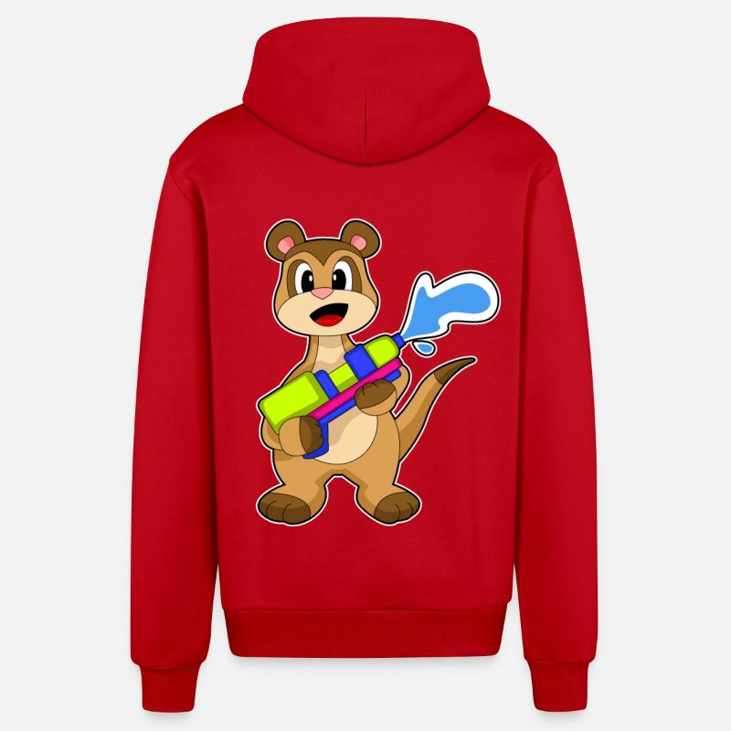 Pistolet à eau suricate - Veste à capuche bio décontractée fabriquée en UE - rouge
