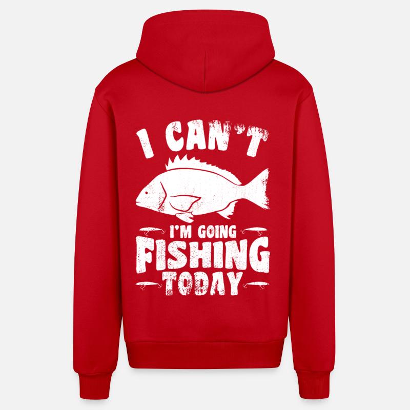 Drôle de dicton de pêcheur - Veste à capuche bio décontractée fabriquée en UE - rouge