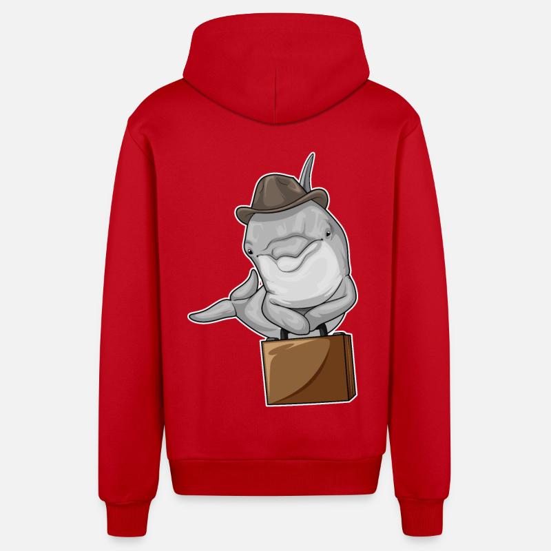 Porte-documents Delfin Entrepreneur - Veste à capuche bio décontractée fabriquée en UE - rouge