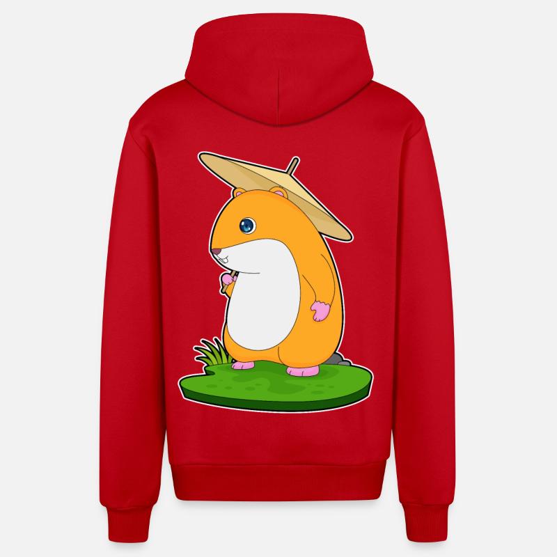Parapluie de hamster - Veste à capuche bio décontractée fabriquée en UE - rouge