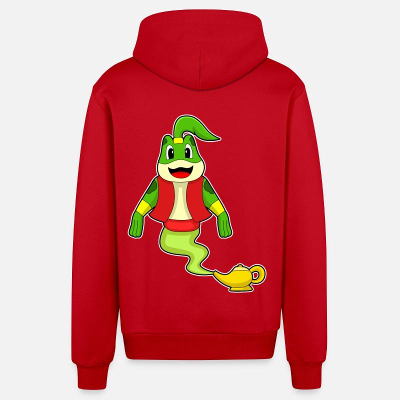 Génie grenouille - Veste à capuche bio décontractée fabriquée en UE - rouge