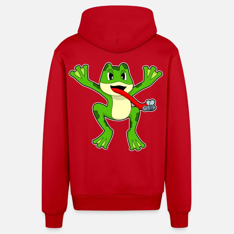 Mouche grenouille - Veste à capuche bio décontractée fabriquée en UE - rouge