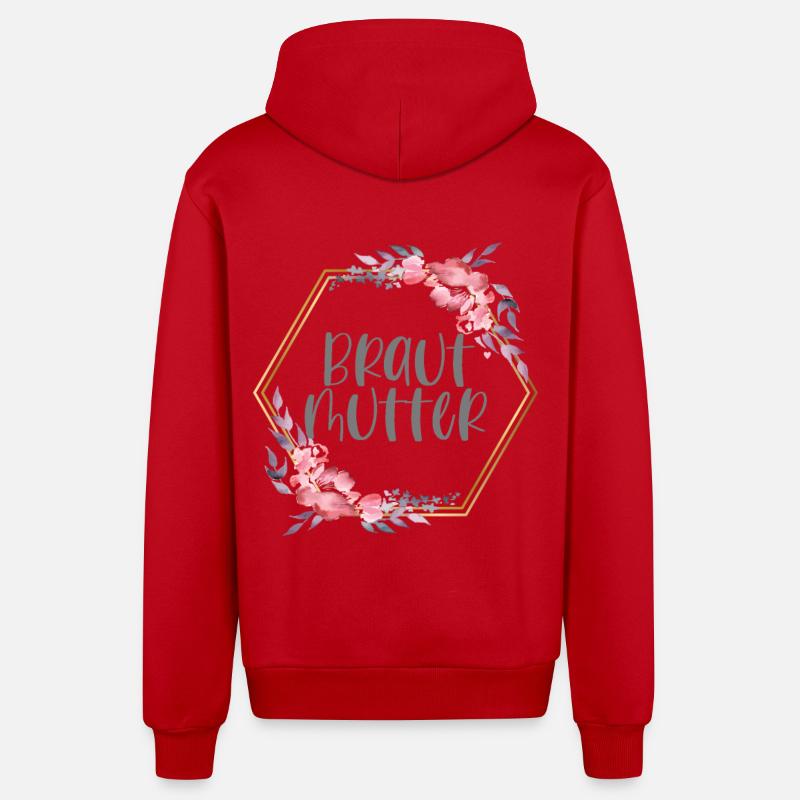 Brautmutter Verlobung Boho Team Bride Geschenk - Organic Relaxed Kapuzenjacke Made in EU - Rot