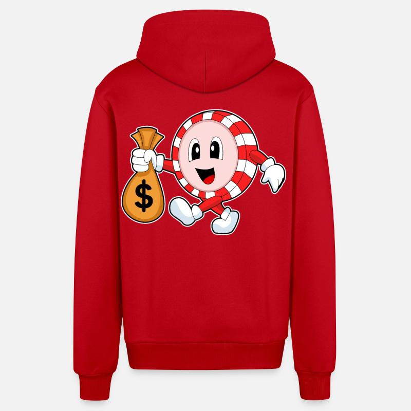 Jetons de poker Poker - Veste à capuche bio décontractée fabriquée en UE - rouge