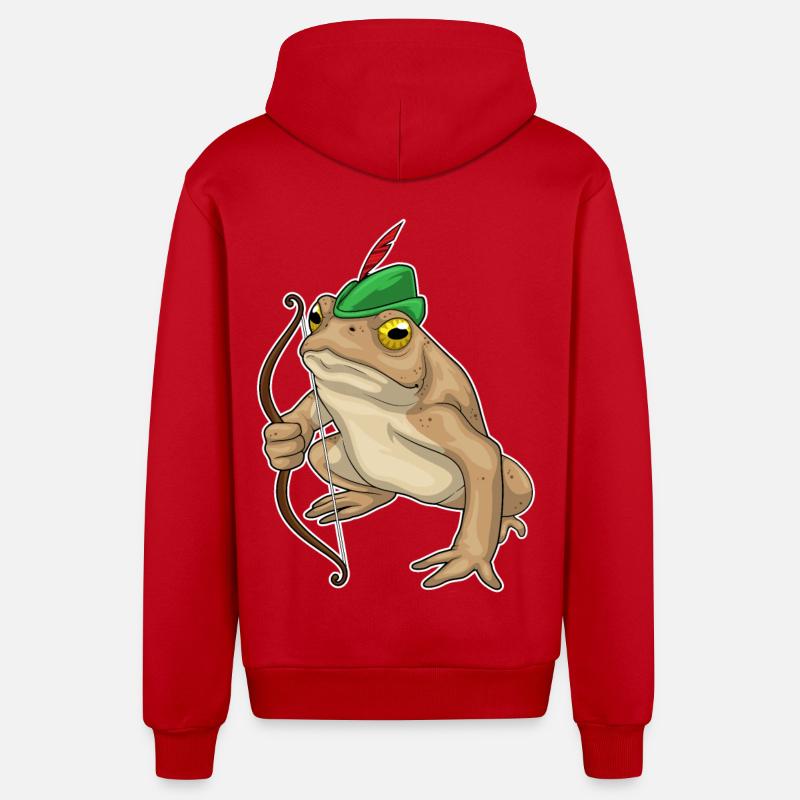 Arc de grenouille Archer - Veste à capuche bio décontractée fabriquée en UE - rouge