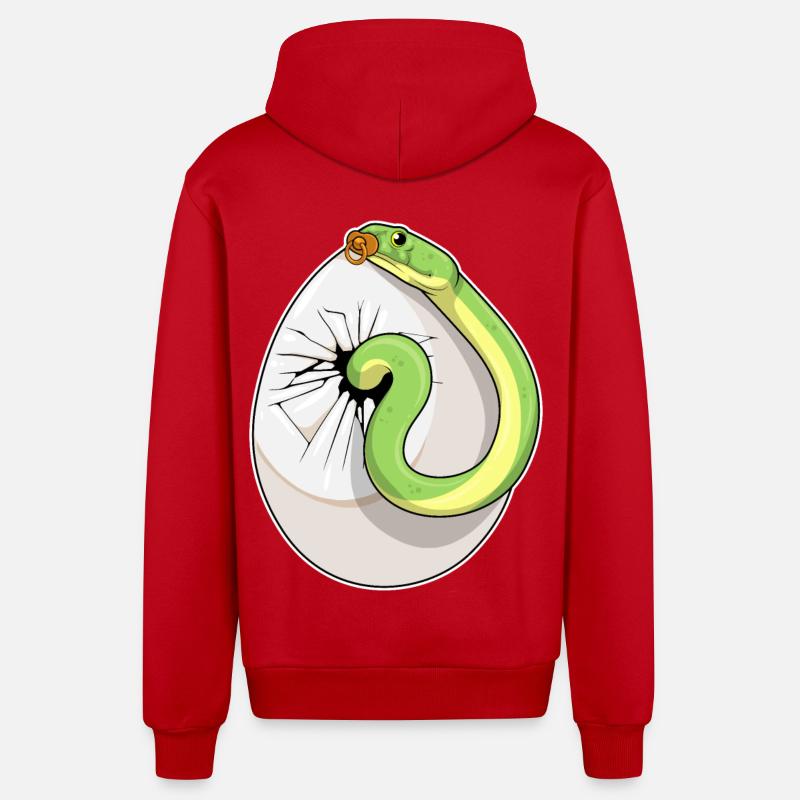 Sucette d’oeuf de serpent - Veste à capuche bio décontractée fabriquée en UE - rouge