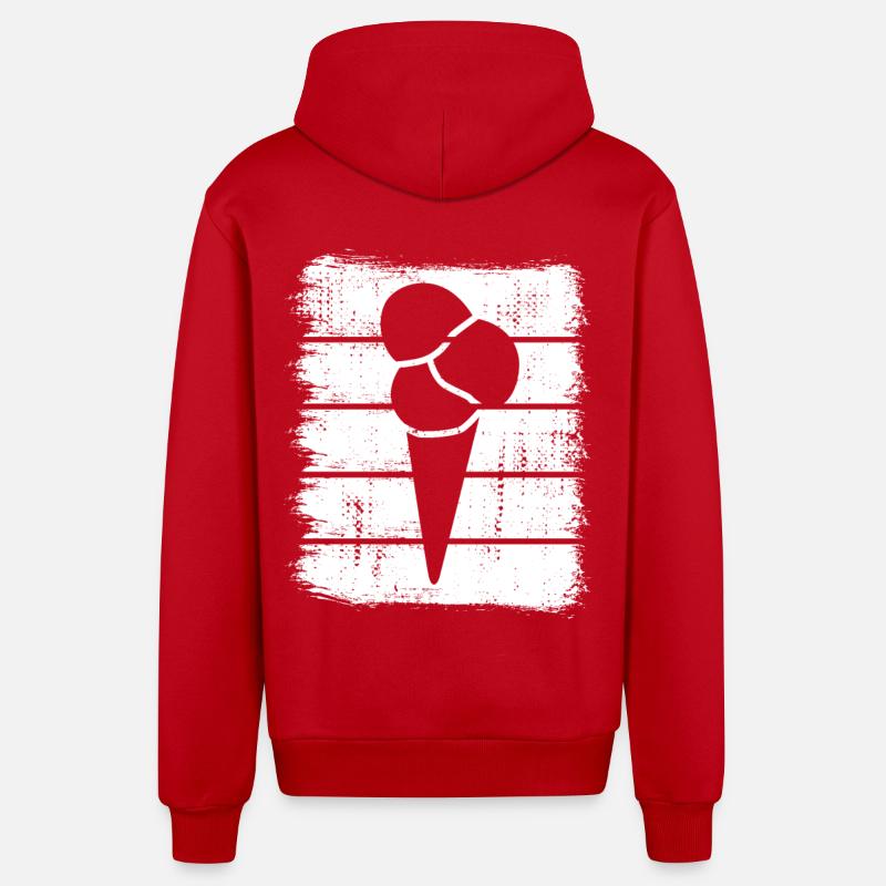 Crème glacée dans une gaufre - Veste à capuche bio décontractée fabriquée en UE - rouge
