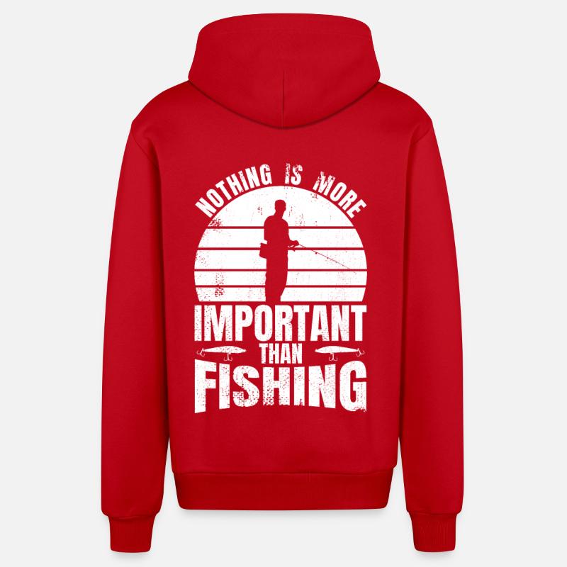 Motivation des pêcheurs - Veste à capuche bio décontractée fabriquée en UE - rouge