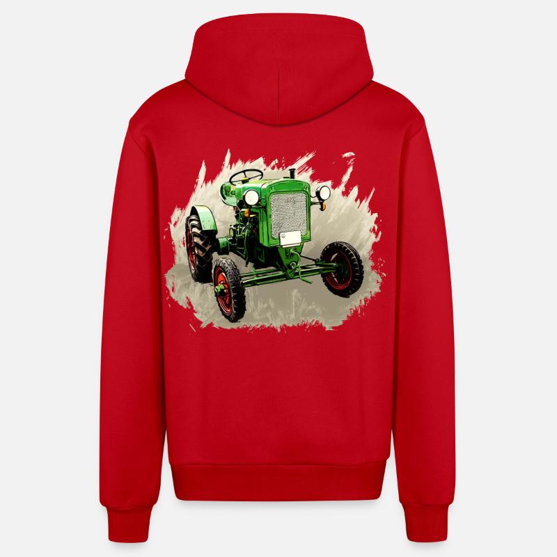 Deutz F1M 414 Bauernschlepper - Veste à capuche bio décontractée fabriquée en UE - rouge