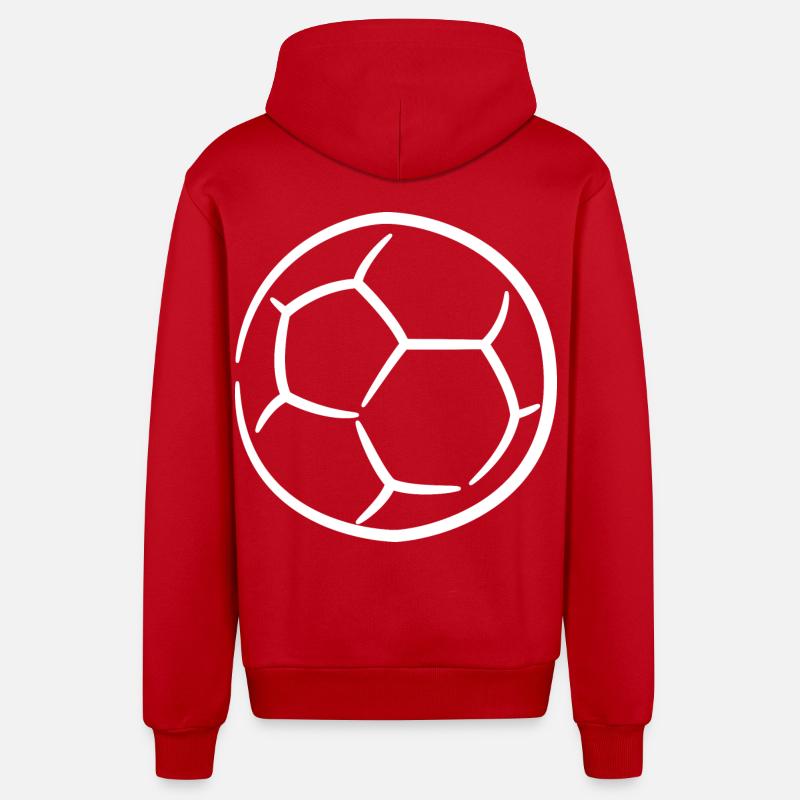 Dessin de handball - Veste à capuche bio décontractée fabriquée en UE - rouge