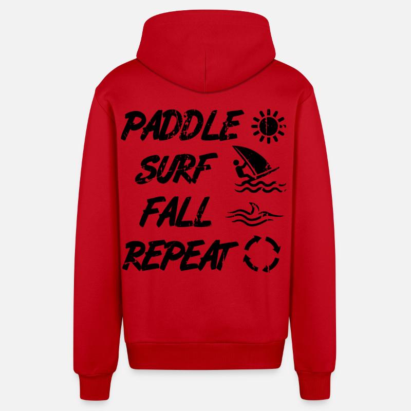 Techniques de planche à voile - Veste à capuche bio décontractée fabriquée en UE - rouge