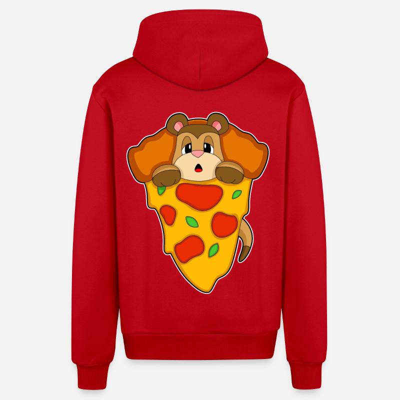 Pizza suricate - Veste à capuche bio décontractée fabriquée en UE - rouge