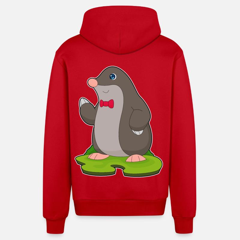 Noeud papillon Mole Gentleman - Veste à capuche bio décontractée fabriquée en UE - rouge