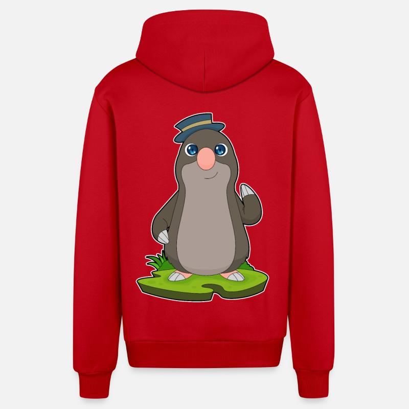 Mole Hat - Organic Relaxed Hooded Jacket Made in EU - red