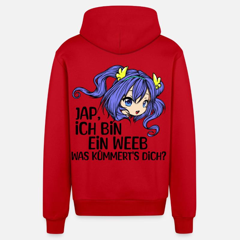 Comic Mädchen Anime Mangastyle Manga Statement - Organic Relaxed Kapuzenjacke Made in EU - Rot