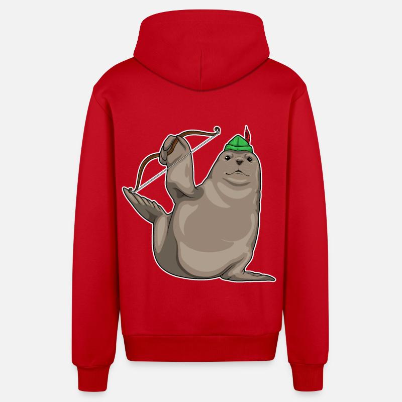 Arc de phoque - Veste à capuche bio décontractée fabriquée en UE - rouge