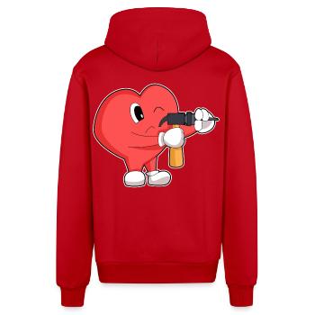 Craft de forage Heart Craftsman - Veste à capuche bio décontractée fabriquée en UE - rouge - Dos