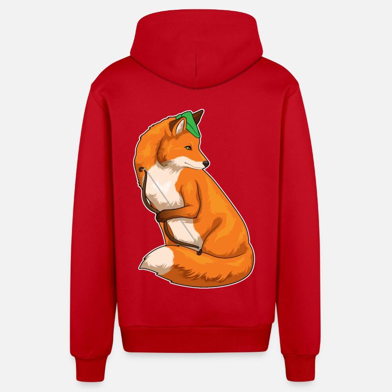 Fuchs Bogenschütze Bogen - Organic Relaxed Kapuzenjacke Made in EU - Rot